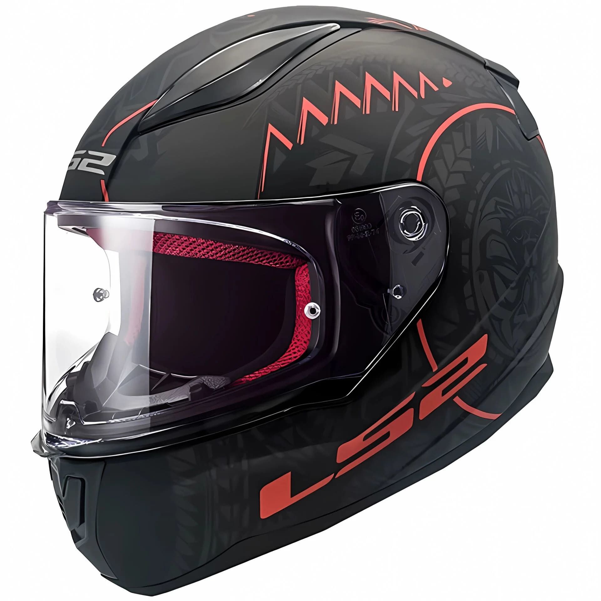 LS2 RAPID TAKAROA MAT SİYAH-KIRMIZI KASK