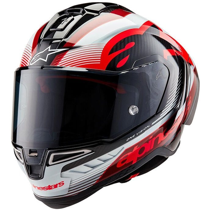Alpinestars Supertech R10 Carbon Team Spor Motosiklet Kaskı Siyah / Kırmızı / Beyaz