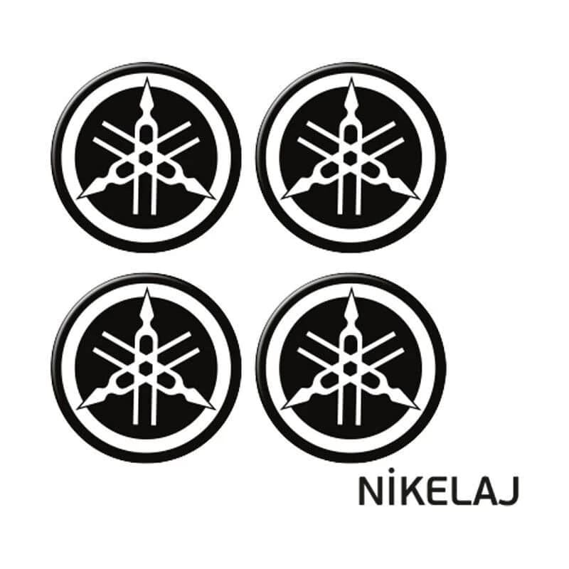 Yamaha Uyumlu Nikelaj Dörtlü Damla Etiket Sticker 3.5cm