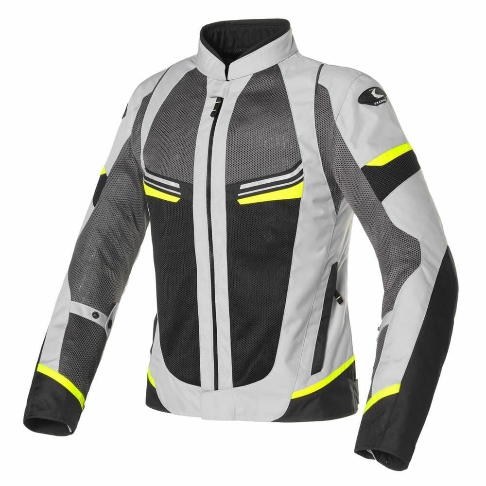 Clover Airjet-5 Korumalı Yazlık Motosiklet Montu Gri/ Sarı