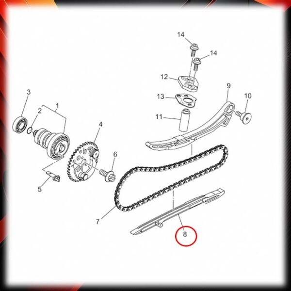Yamaha Nmax125 Nmax155 2021-2025 Alt Eksantrik Gergisi Klavuzu Paleti Lastiği A