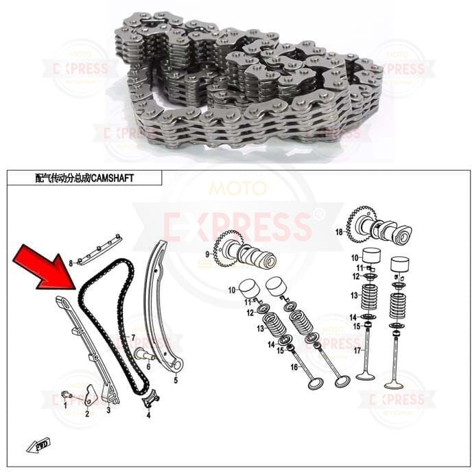 CFMoto 250NK 250SR 250CLX 2018-2025 Eksantrik Kam Zinciri A