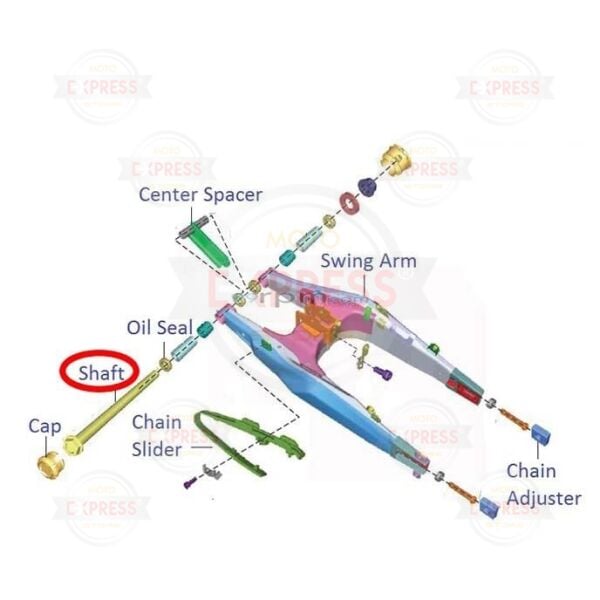 Bajaj Dominar D250 2020-2025 Arka Şasi Mafsal Mili Saplaması A