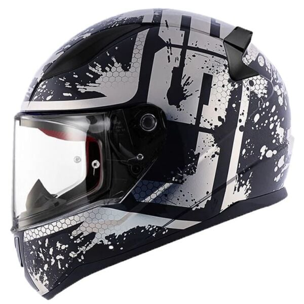 LS2 RAPID SPY MAT SİYAH-BEYAZ KASK