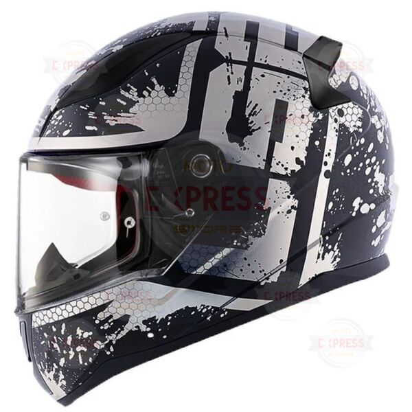 Ls2 Rapıd Spy Mat Siyah-Beyaz Kask XL