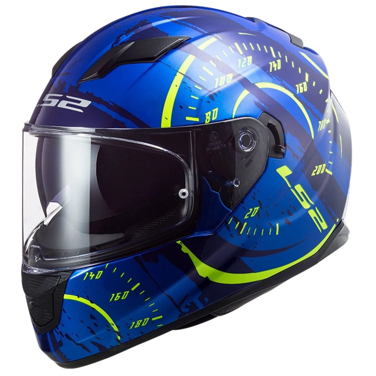 LS2 STREAM EVO TACHO MAVİ SARI KASK