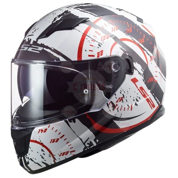 Ls2 Stream Evo Tacho Beyaz Siyah Kırmızı Kask