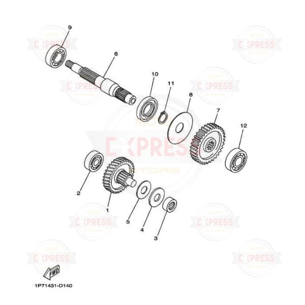 Yamaha Nouvo Arka Teker Mili Şanzıman Dişlisi 43T A