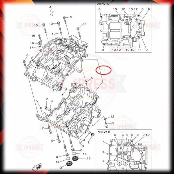 Yamaha Yzf R25 MT25 2021-2026 Alt Üst Karter Blok A