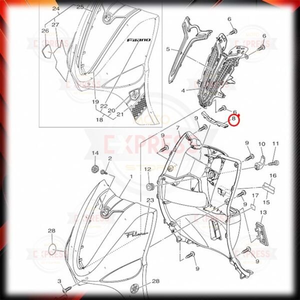Yamaha Delight115 2013-2016 İç Kutu Üst Dekoru A