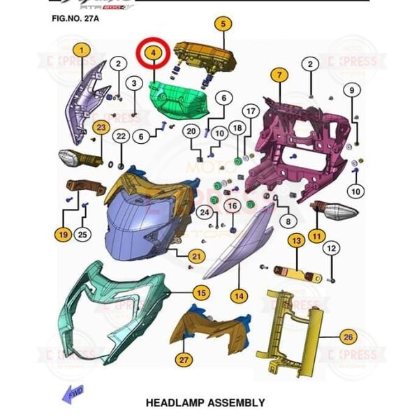 Tvs Apache RTR200 2024-2025 Km Saati Göstergesi Önü Altı Kapak Paneli Muhafazası A