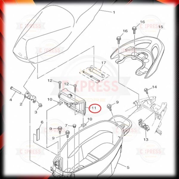 Yamaha Delight115 2013-2016 Akü Kapağı Plastiği A