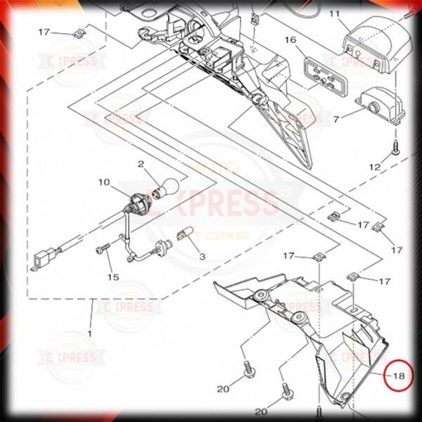 Yamaha Delight115 2013-2016 Arka Stop İç Panzolotu A