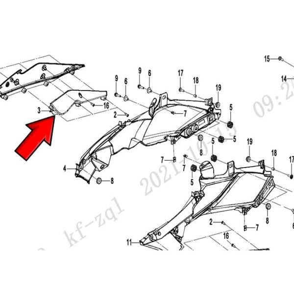 CFMoto 250SR 2020-2025 Sağ Ön Karbon Grenajın İç Panzolotu A
