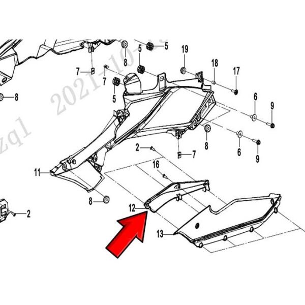 CFMoto 250SR 2020-2025 Sol Ön Karbon Grenajın İç Panzolotu A