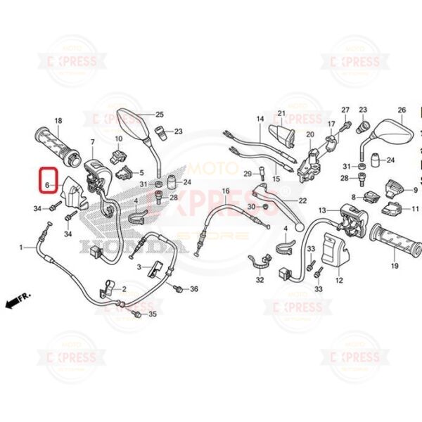 Honda Pcx125 2011-2013 Sağ Kütük Kumanda Kütüğü Arka Bağlantı Parçası Braketi A