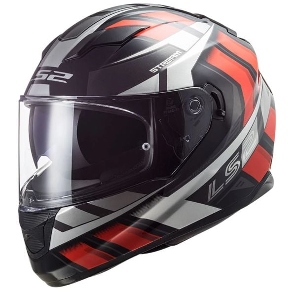 LS2 STREAM EVO LOOP SİYAH-KIRMIZI KASK