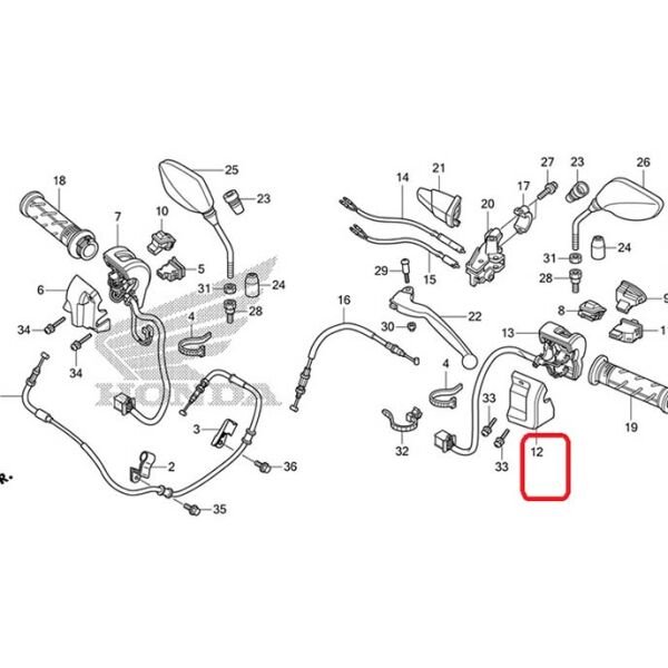 Honda Pcx125 2011-2013 Sol Kütük Kumanda Kütüğü Arka Bağlantı Parçası Braketi A