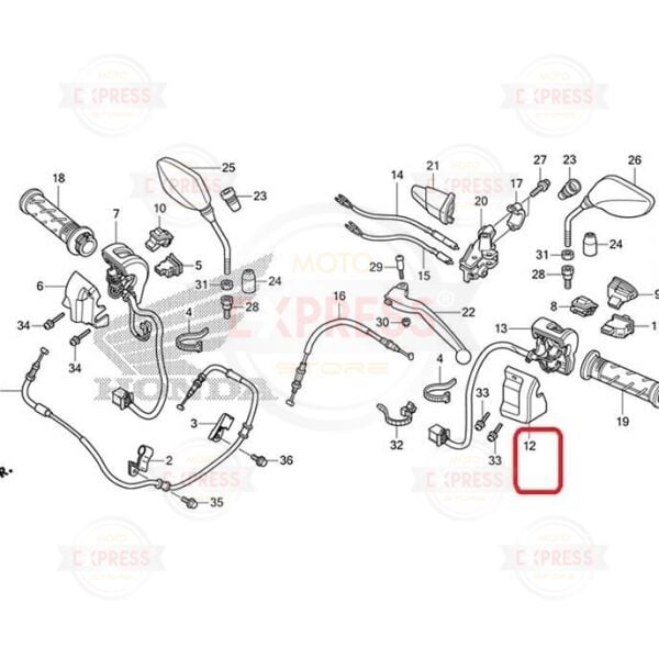 Honda Pcx125 2011-2013 Sol Kütük Kumanda Kütüğü Arka Bağlantı Parçası Braketi A