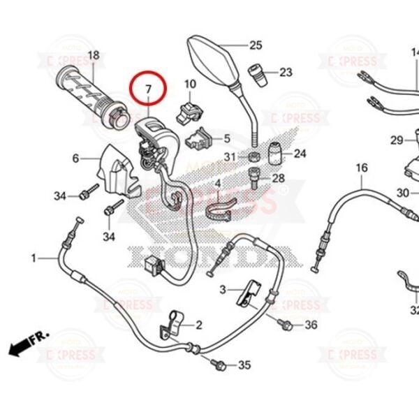 Honda Pcx125 2011-2013 Sağ Kütük Kumanda Paneli Kütüğü A