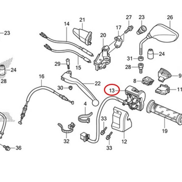 Honda Pcx125 2011-2013 Sol Kütük Kumanda Paneli Kütüğü A