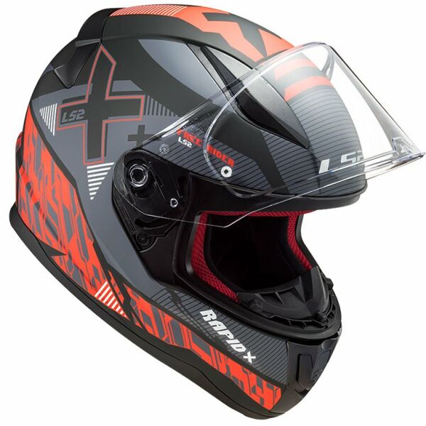 LS2 RAPID XTREET MAT SİYAH-KIRMIZI KASK