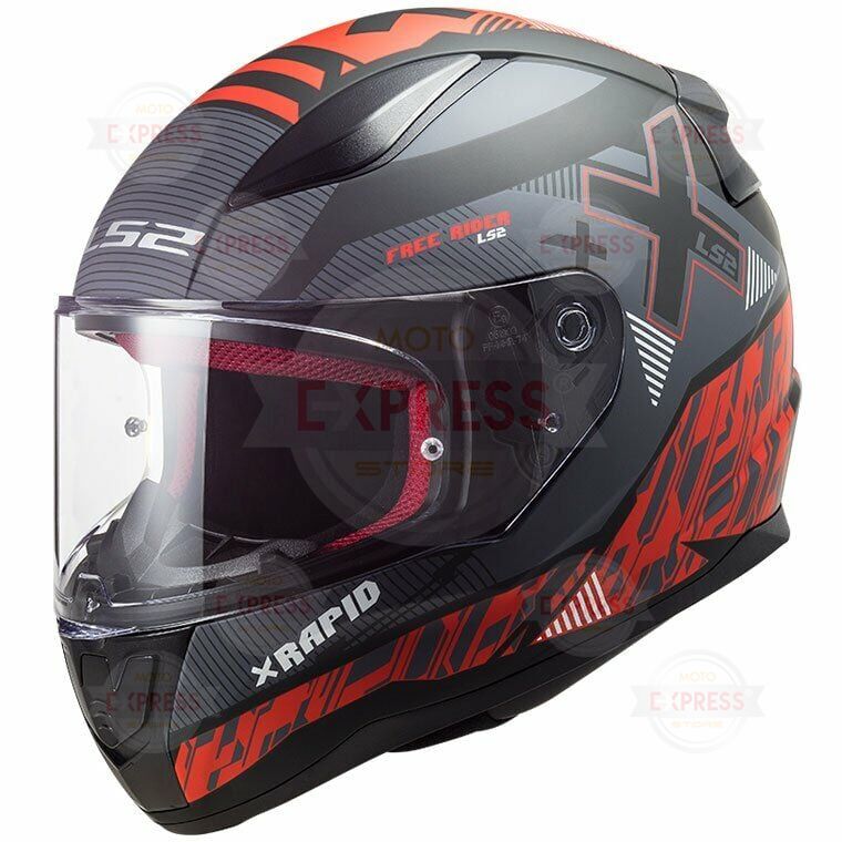 Ls2 Rapıd Xtreet Mat Siyah-Kırmızı Kask XL