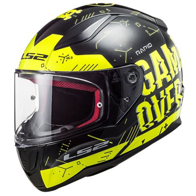 LS2 RAPID PLAYER NEON SARI-SİYAH KASK