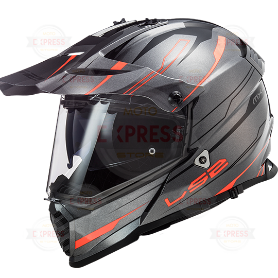 Ls2 Pıoneer Evo Knıght Tıtanıum-Turuncu Kask S