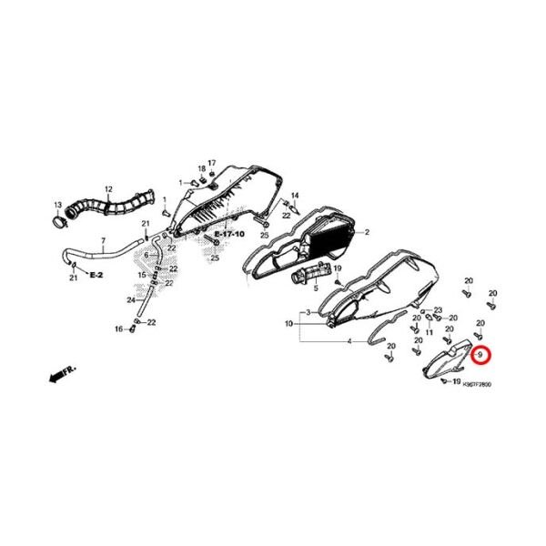 Honda Pcx125 2018-2020 Ön Hava Filtresi Kapağı Muhafazası Grenajı Dekoru A