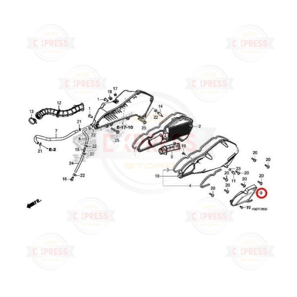 Honda Pcx125 2018-2020 Ön Hava Filtresi Kapağı Muhafazası Grenajı Dekoru A