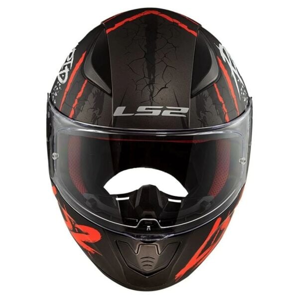LS2 RAPID RAVEN MAT SİYAH-BEYAZ-KIRMIZI KASK