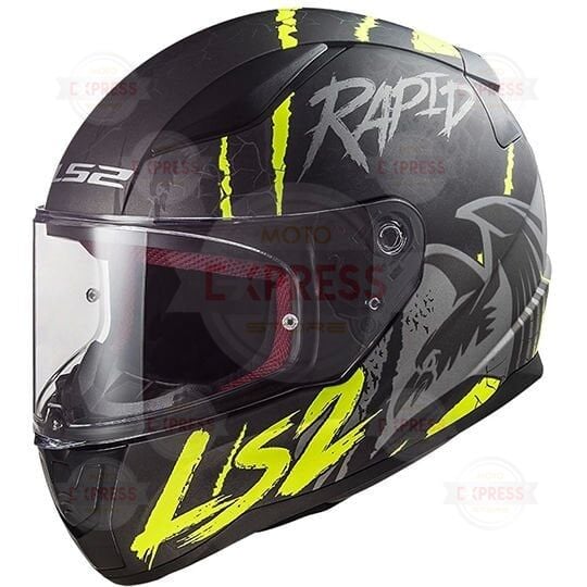 Ls2 Rapıd Raven Mat Siyah-Gri-Neon Sarı Kask