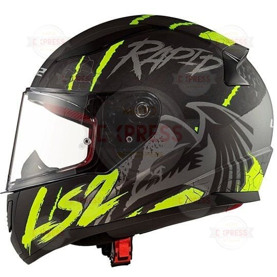 Ls2 Rapıd Raven Mat Siyah-Gri-Neon Sarı Kask