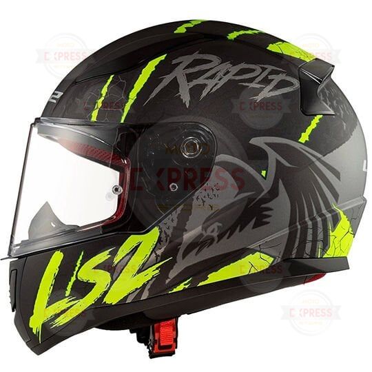 Ls2 Rapıd Raven Mat Siyah-Gri-Neon Sarı Kask XL