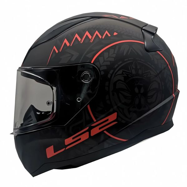LS2 RAPID TAKAROA MAT SİYAH-KIRMIZI KASK