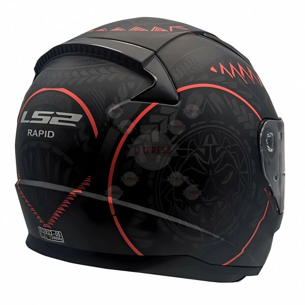 Ls2 Rapıd Takaroa Mat Siyah-Kırmızı Kask XXL