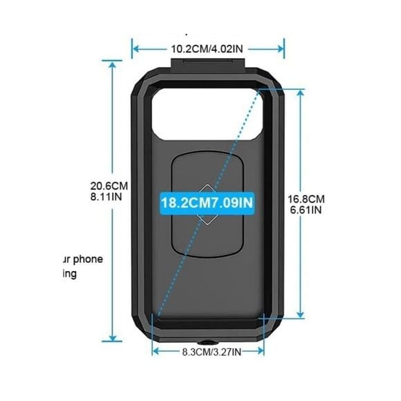 Nukrotech M18 -53 Döküm Ayna Dibi Bağlantılı Suya Dayanıklı Telefon Tutucu