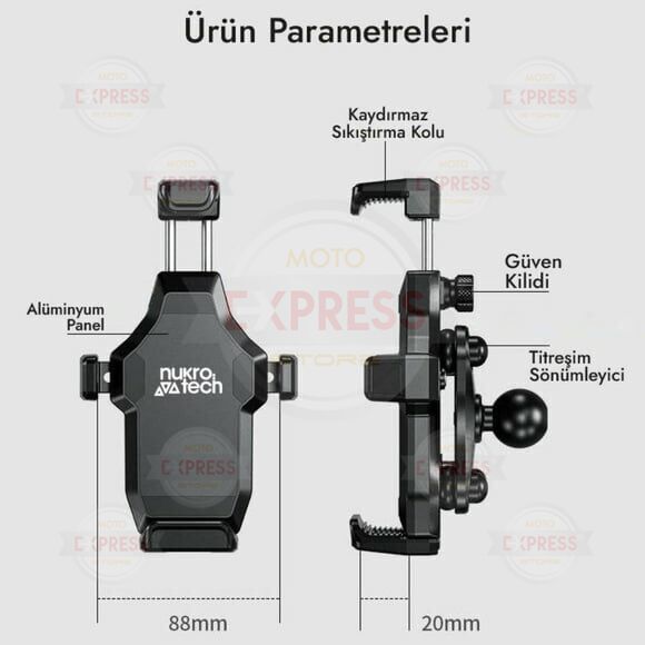 Nukrotech M25 Titreşim Modüllü Telefon Tutucusu