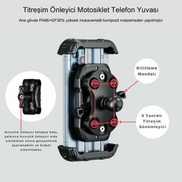 Nukrotech M28 Titreşim Modüllü Telefon Tutucusu