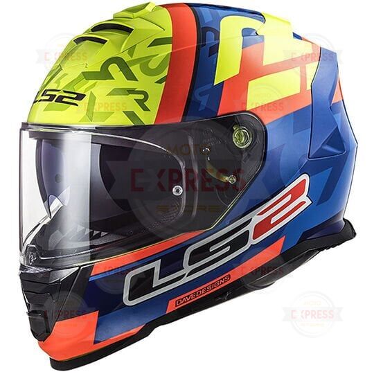 Ls2 Storm 2 Salvador Replıca Mavi-Neon Sarı Kask S