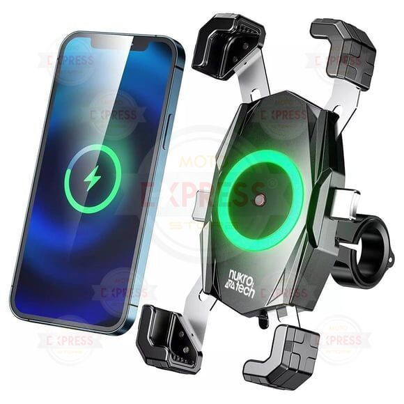 Nukrotech M22 PLUS Kablosuz Şarjlı ve TYPE C Motosiklet Telefon Tutucusu
