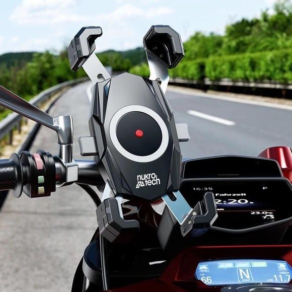 Nukrotech M22 PLUS Kablosuz Şarjlı ve TYPE C Motosiklet Telefon Tutucusu