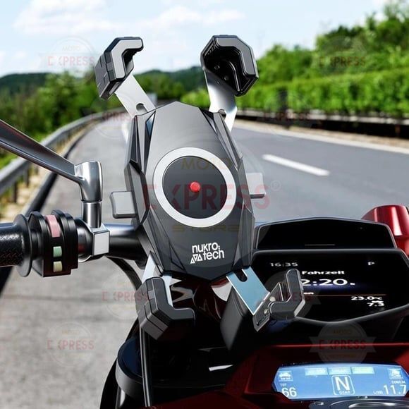 Nukrotech M22 PLUS Kablosuz Şarjlı ve TYPE C Motosiklet Telefon Tutucusu