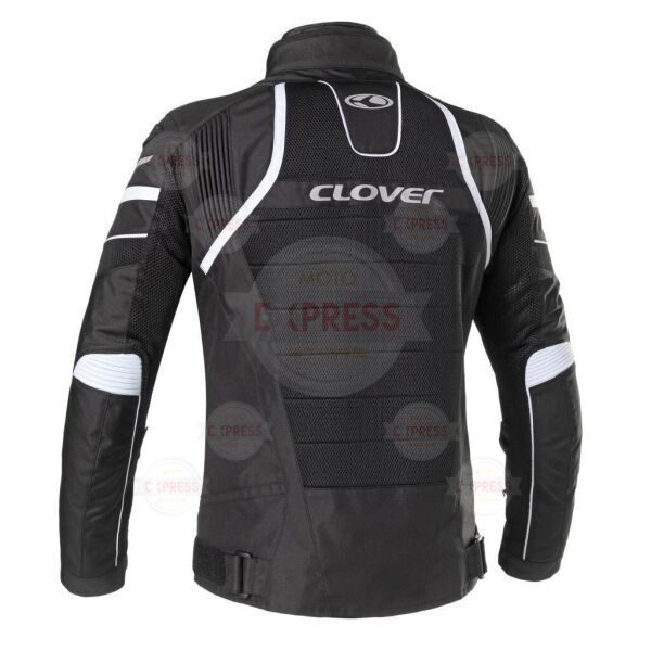 Clover RainJet -2 WP Korumalı Motosiklet Montu Siyah Beyaz