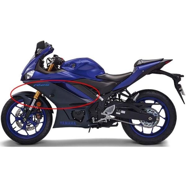Yamaha YZF R25 2022-2024 Sol Sinyal Grenajı Paneli Mat Mavi A