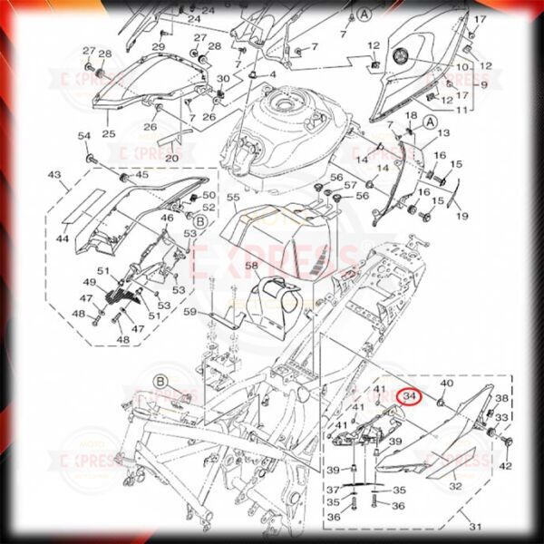 Yamaha MT25 2015-2019 Sol Ramair İç Panzolotu