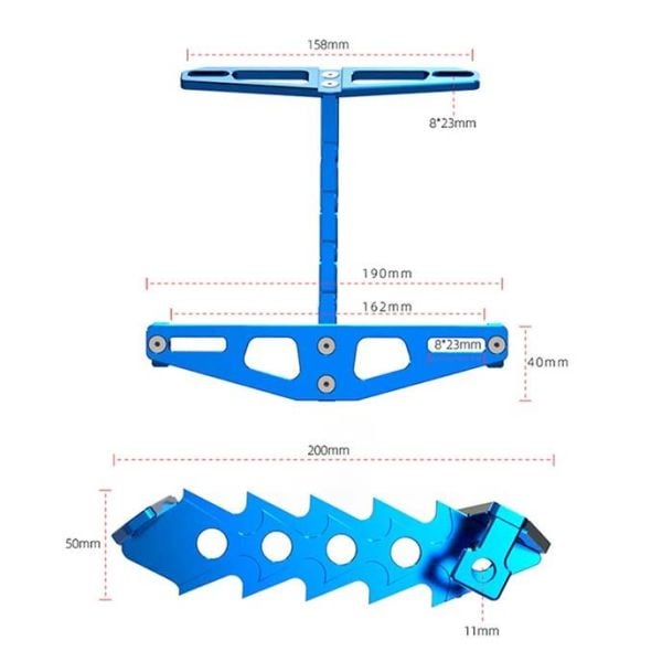 Sinyal Bağlantılı Cnc Kesim Alüminyum Motosiklet Sabit Plakalık Mavi M2