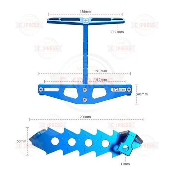 Sinyal Bağlantılı Cnc Kesim Alüminyum Motosiklet Sabit Plakalık Mavi M2
