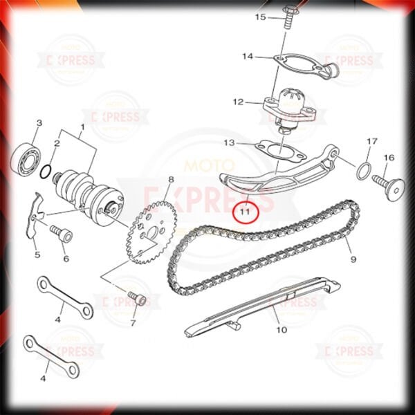 Yamaha RayZR125 Üst Eksantrik Gergisi Klavuzu Lastiği Paleti A